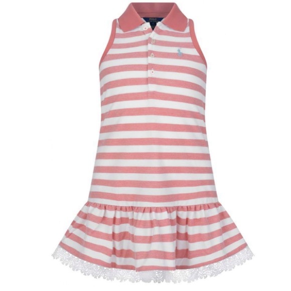 Ralph Lauren Other - - 🆕🎉HP🎉Ralph Lauren Girl Salmon Sleeveless Stripe Dress